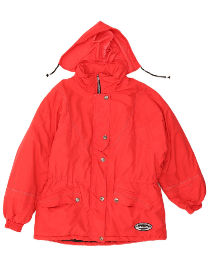 BRUGI Womens Hooded Ski Jacket IT 48 XL Red Vintage Brugi and Second-Hand Brugi from Messina Hembry 