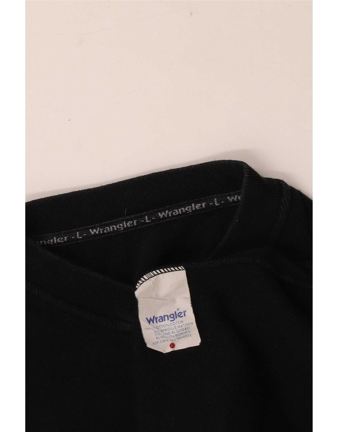 Top pentru bărbați Wrangler cu mânecă lungă, mare, negru, bumbac