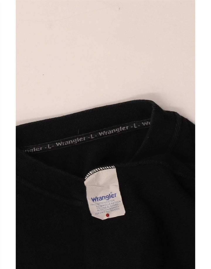 Top pentru bărbați Wrangler cu mânecă lungă, mare, negru, bumbac