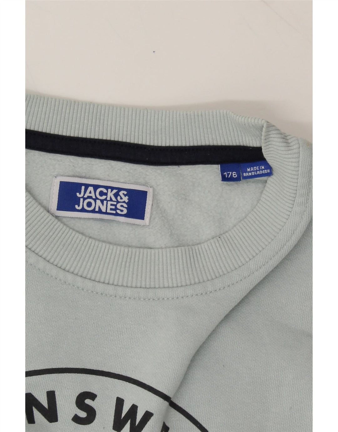 JACK & JONES Boys Graphic Sweatshirt Jumper 15-16 Years Grey Cotton Vintage Jack & Jones and Second-Hand Jack & Jones from Messina Hembry 