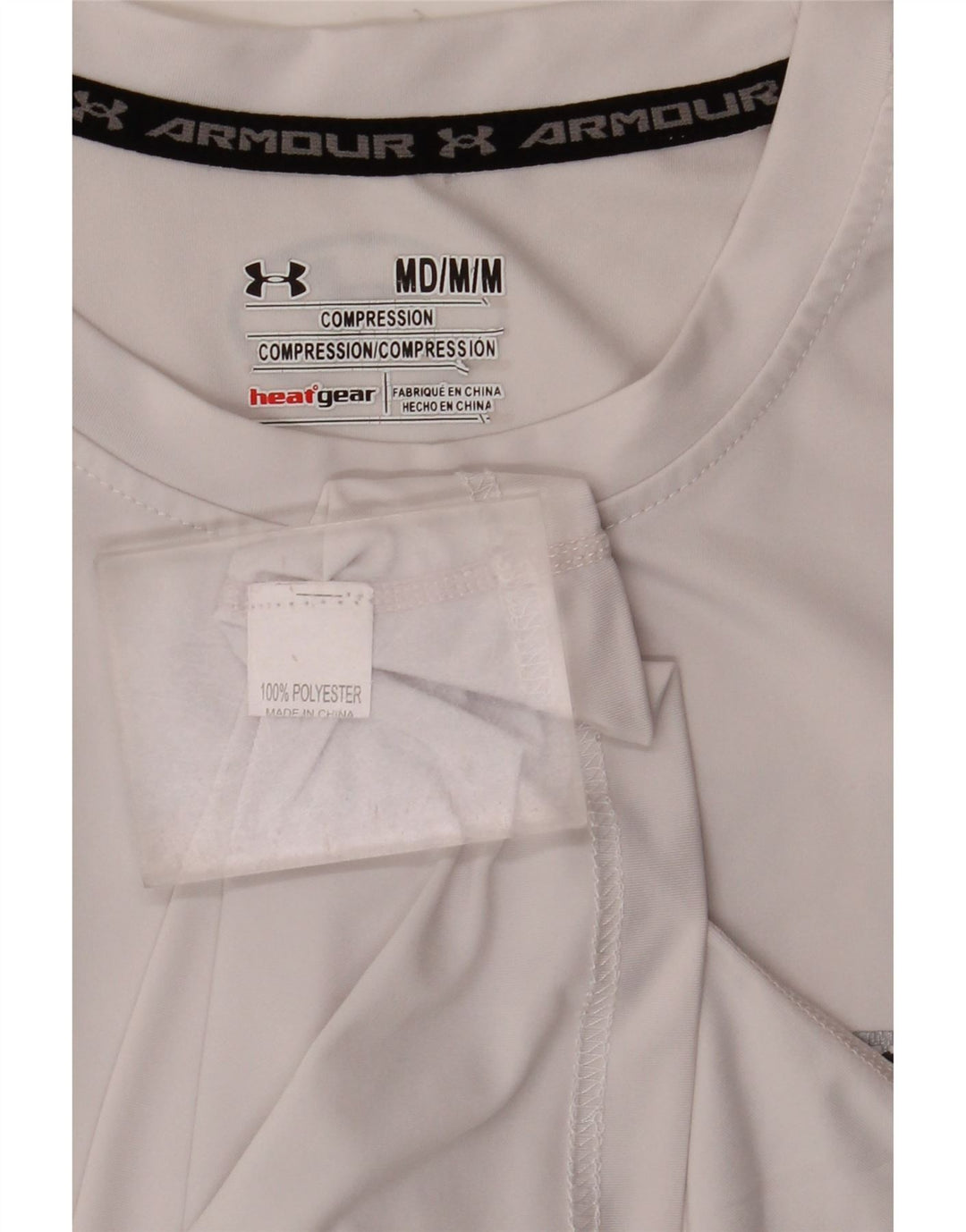 Tricou grafic Under Armour pentru bărbați Heat Gear Top Mediu Poliester alb