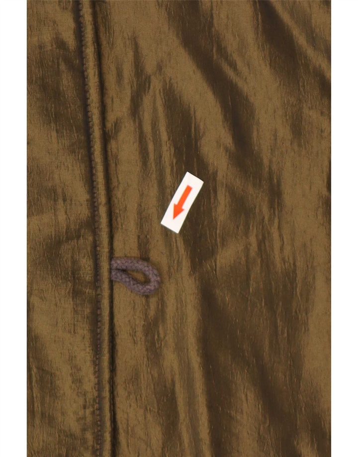 Vintage Womens Hooded Oversized Parka Jacket UK 14 Medium Khaki Poliester