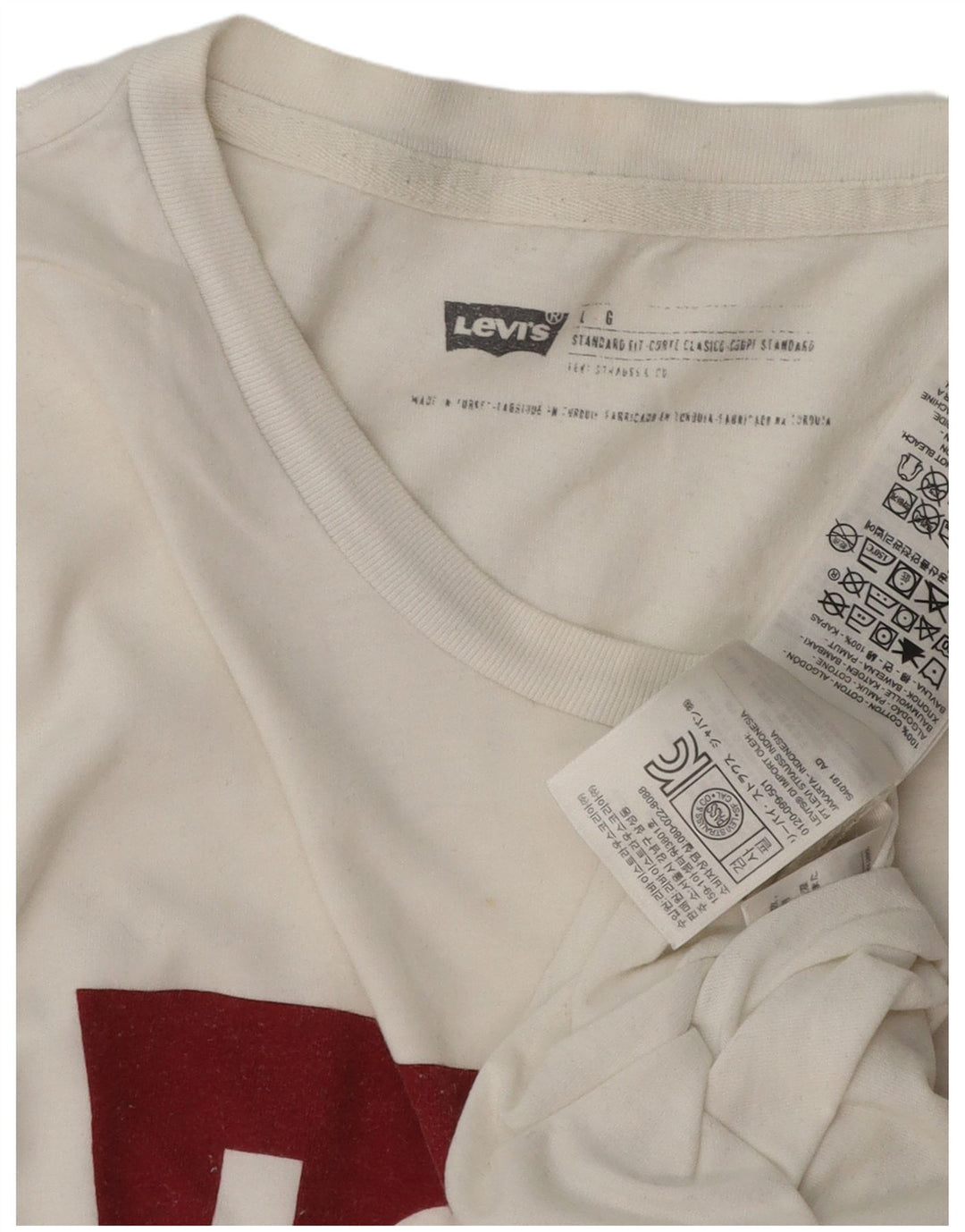 Tricou cu grafic Levi's, cu croiala standard, pentru bărbați. Top mare din bumbac alb