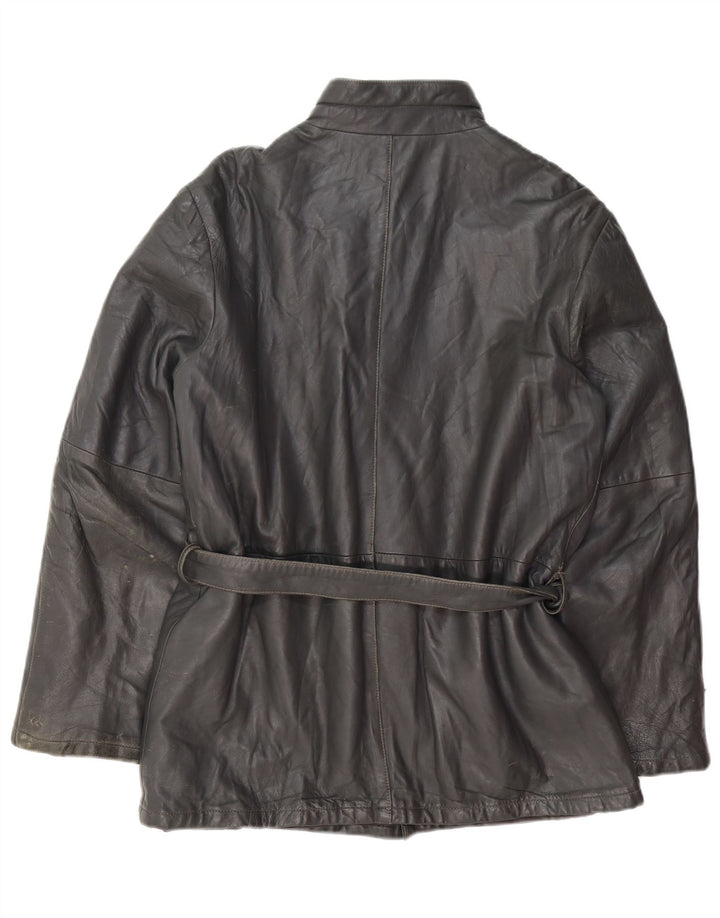 Jachetă de piele vintage pentru bărbați IT 50, mare, neagră