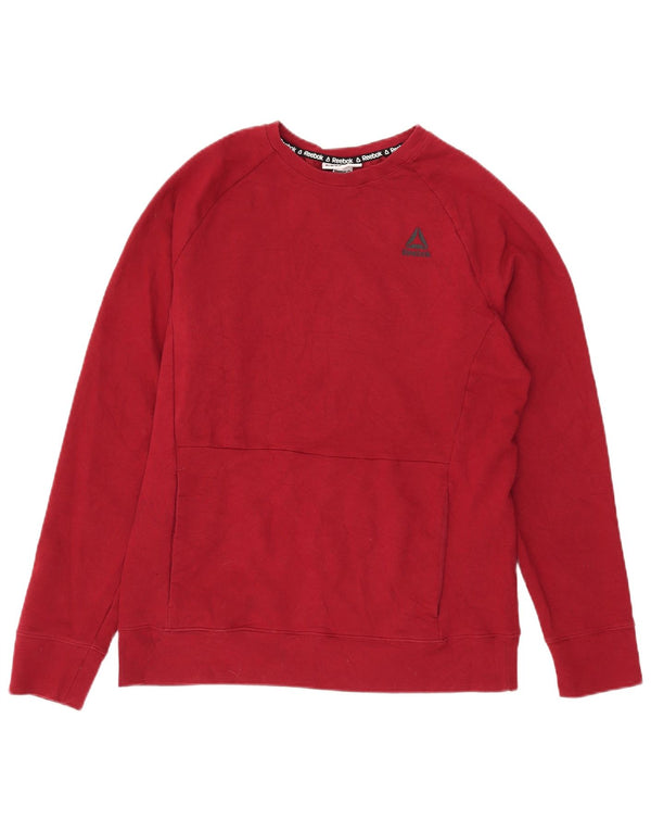 Pulover Reebok pentru bărbați, bumbac roșu mediu