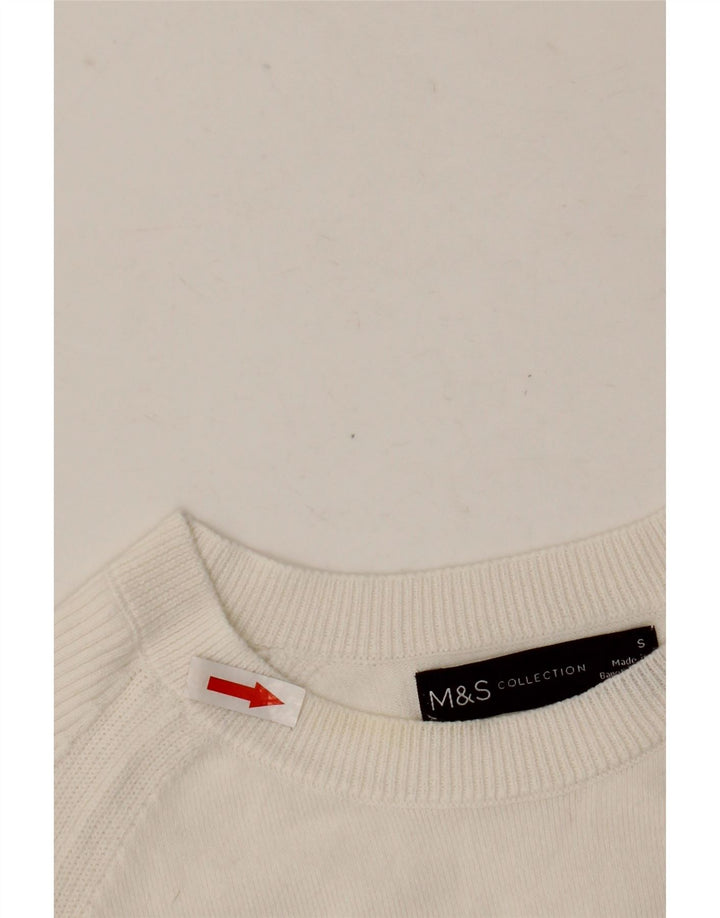 Pulover pentru femei Marks & Spencer cu gât de barcă UK 10 Small White