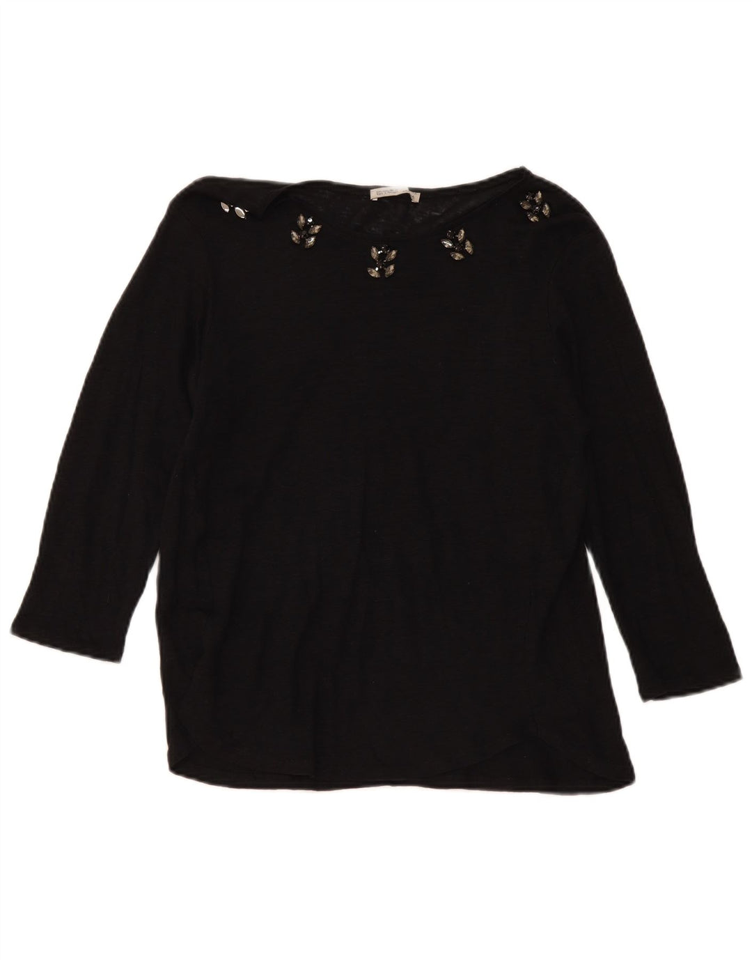 Top femeie Zara cu mânecă lungă UK 14 mare negru