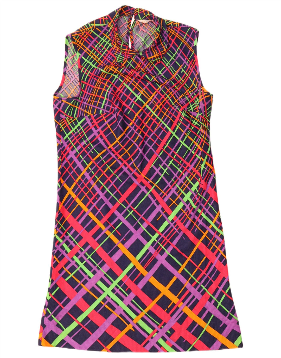 Rochie vintage pentru femei fără mâneci în linie A IT 42 Medium Multicolor Geometric