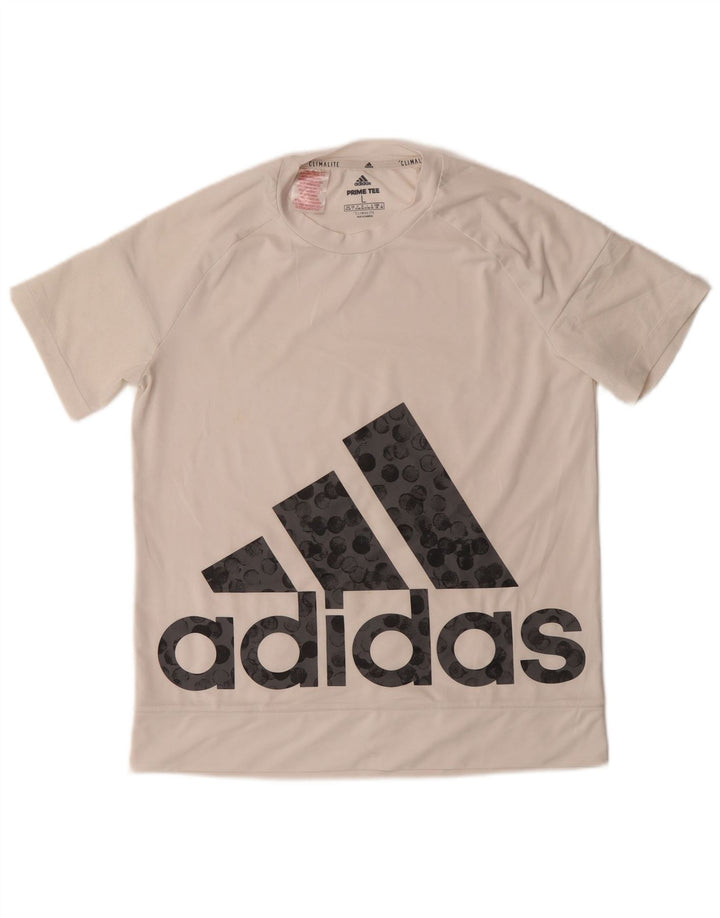 Tricou grafic Adidas Climalite pentru băieți Top 13-14 ani Poliester alb mare