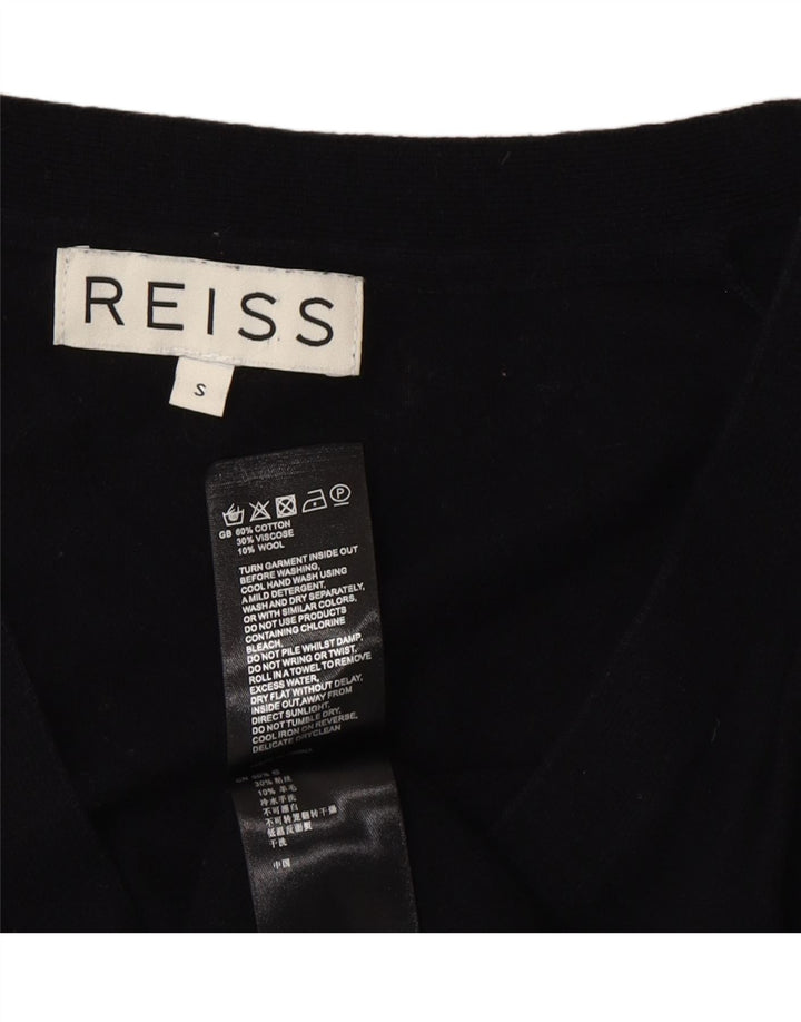 Pulover cardigan pentru bărbați Reiss, bumbac negru mic