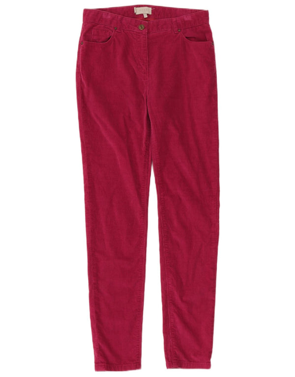 Pantaloni drepti din velur pentru femei Hobbs UK 8 Small W28 L30 bumbac roz