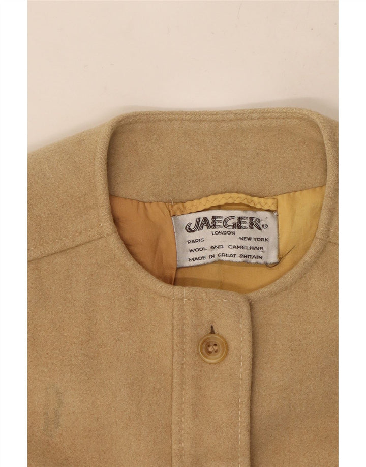 Gilet utilitar pentru femei JAEGER UK 10 mic bej lână