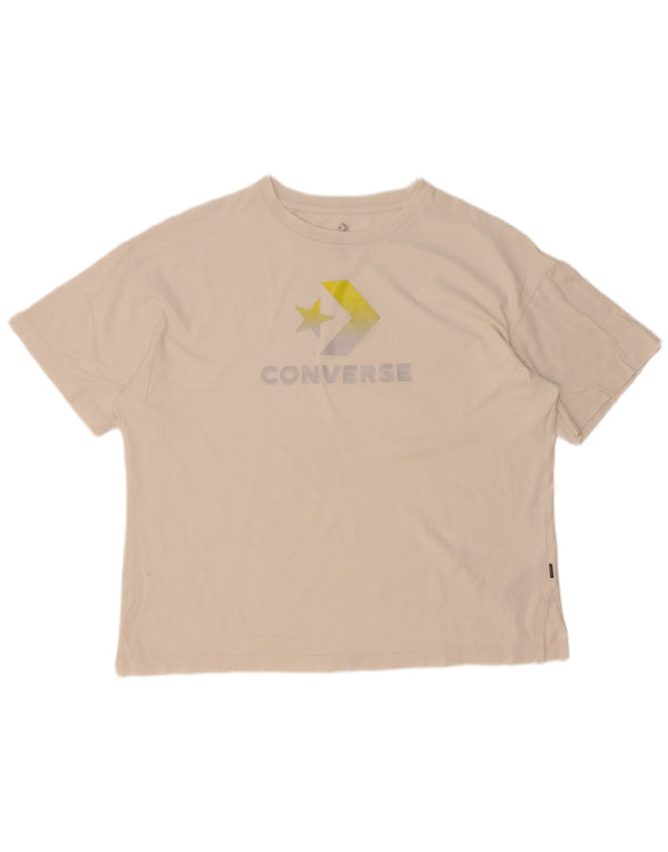 Tricou grafic supradimensionat Converse pentru bărbați Top mare din bumbac alb
