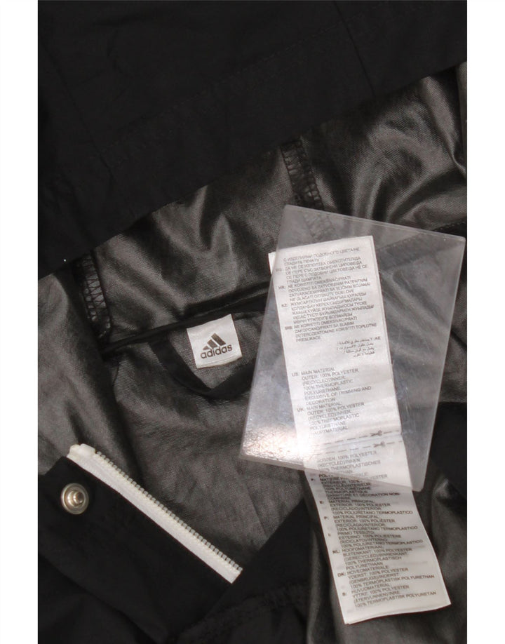 Jachetă de ploaie cu glugă ADIDAS pentru bărbați UK 38 Poliester mediu negru