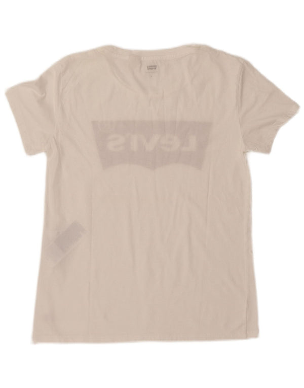 Tricou grafic LEVI'S pentru femei Top UK 10 Small White Bumbac