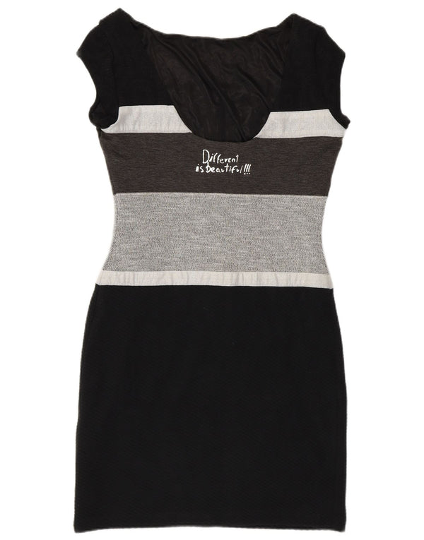 Rochie Desigual pentru femei, cu grafică, bodycon, UK 8, negru, colorblock