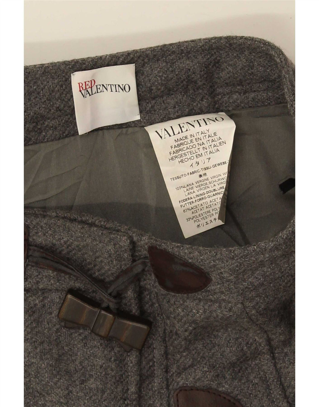 Fusta Mini Wrap pentru femei Valentino Medium W30 Lână virgină gri
