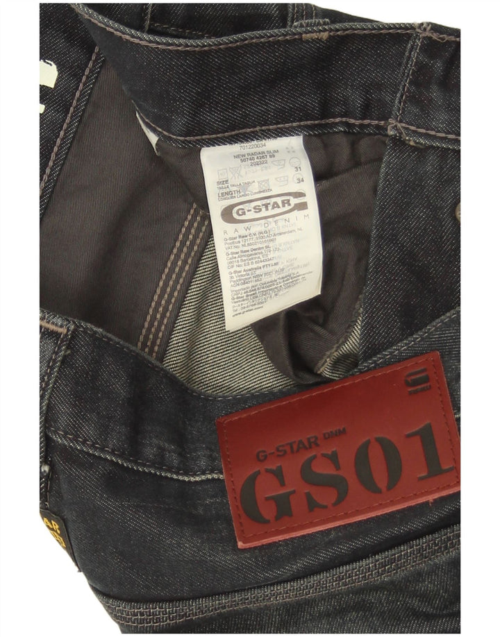 Blugi subțiri pentru bărbați G-Star L31 L34 Bumbac bleumarin