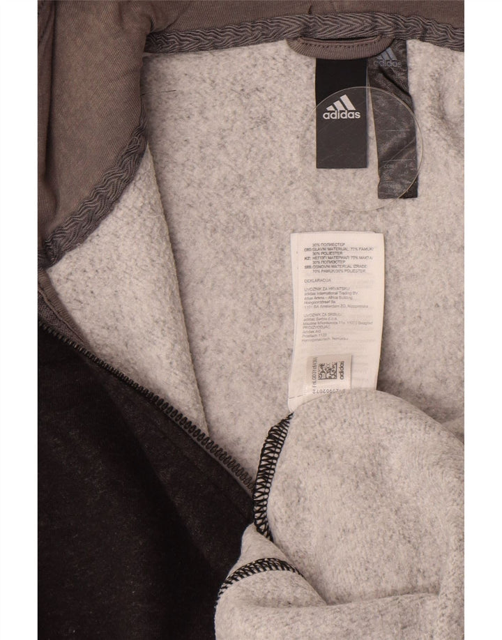 Pulover Adidas pentru bărbați, cu fermoar, bumbac, gri mic