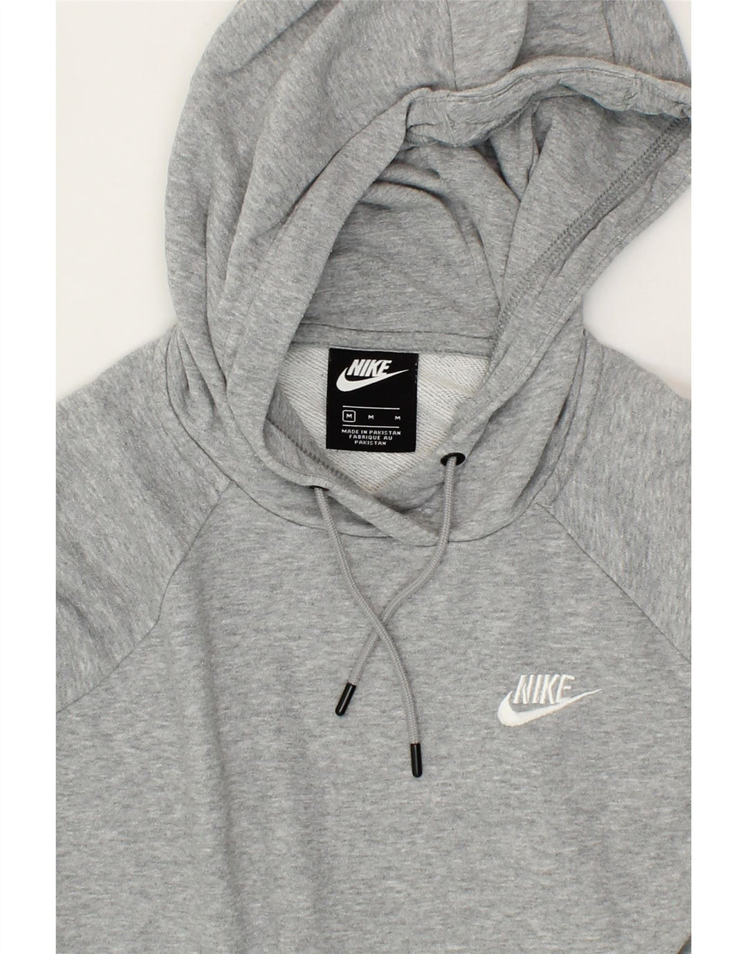 NIKE Womens Oversized Hoodie Jumper UK 14 Medium Grey Cotton Vintage Nike and Second-Hand Nike from Messina Hembry 