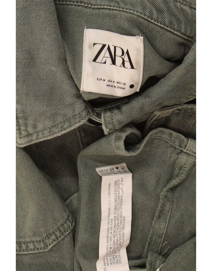 Jachetă de blugi pentru femei Zara UK 14 Medium Khaki Bumbac