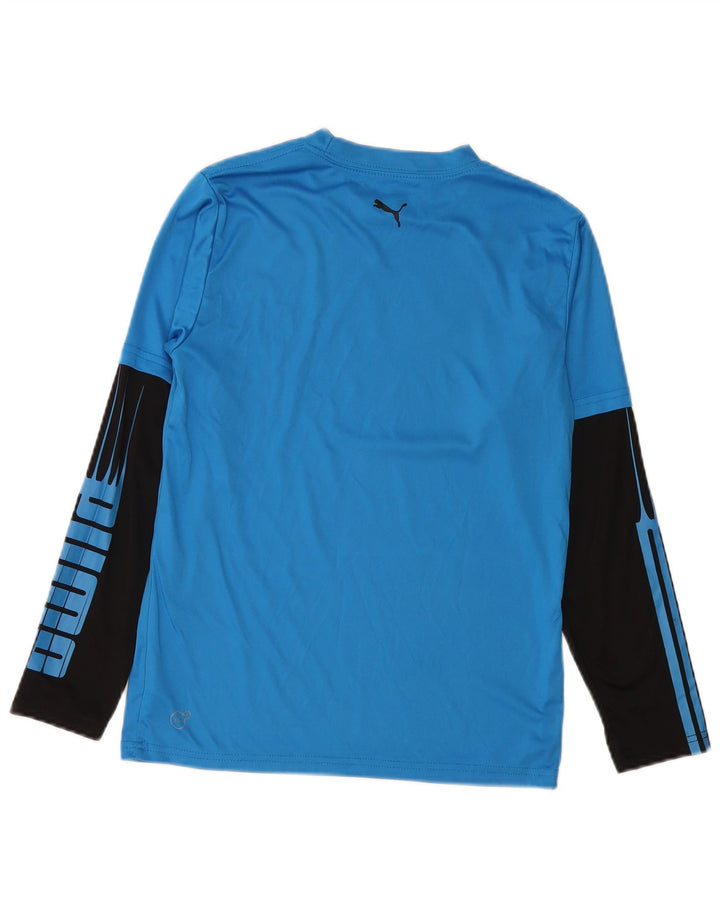 Bluză cu mânecă lungă Puma pentru băieți, 11-12 ani, albastru, poliester color bloc