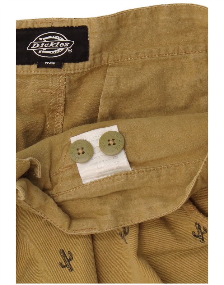 DICKIES Pantaloni scurți chino pentru bărbați W34, bumbac cu pete mari, bej
