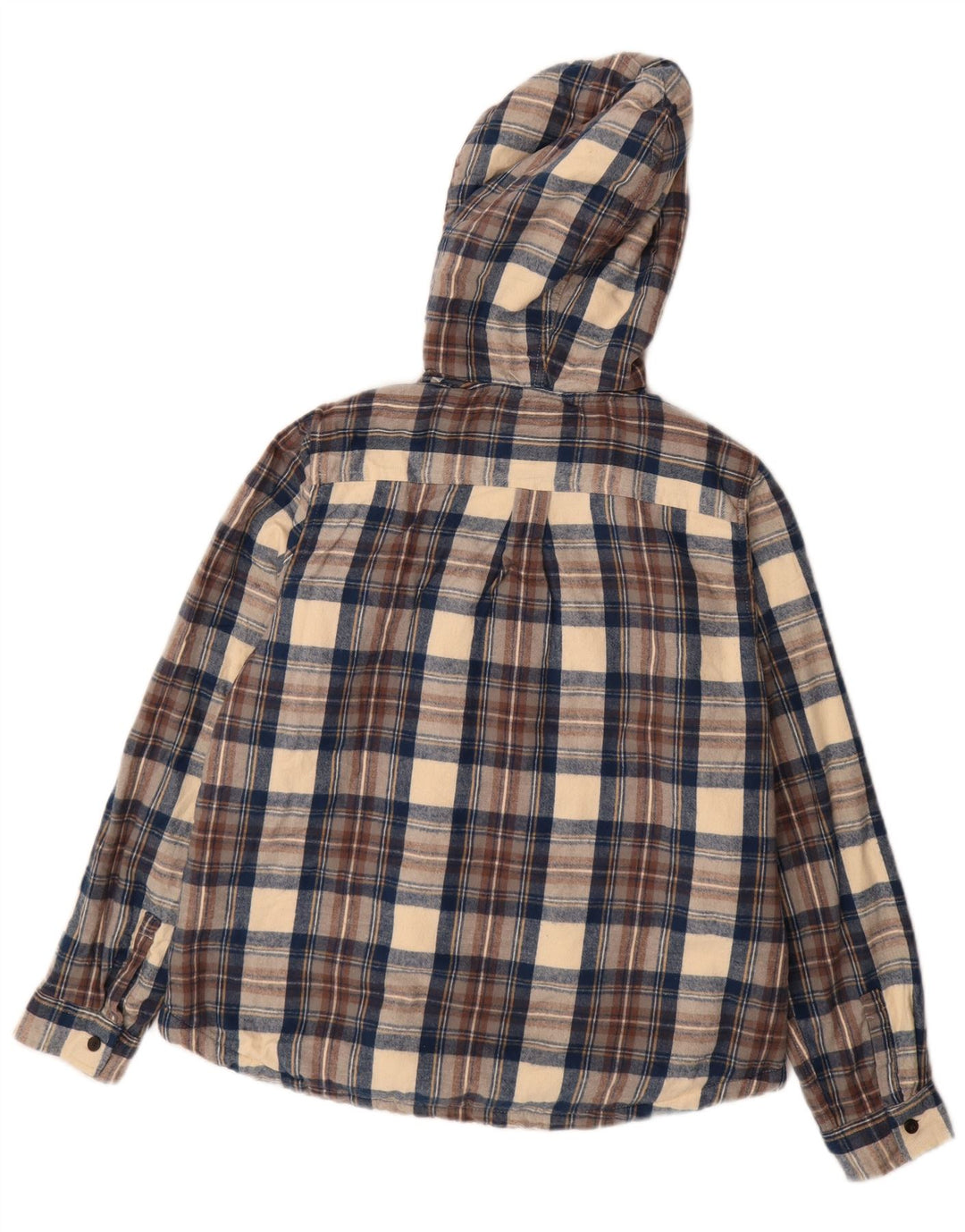 Jachetă Sherpa pentru bărbați L.L.Bean, cu tăiere relaxată, UK 36, bumbac cu carouri, albastru marin mic