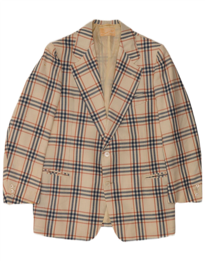 Jachetă vintage pentru bărbați cu 2 nasturi, UK 38, mediu alb negru