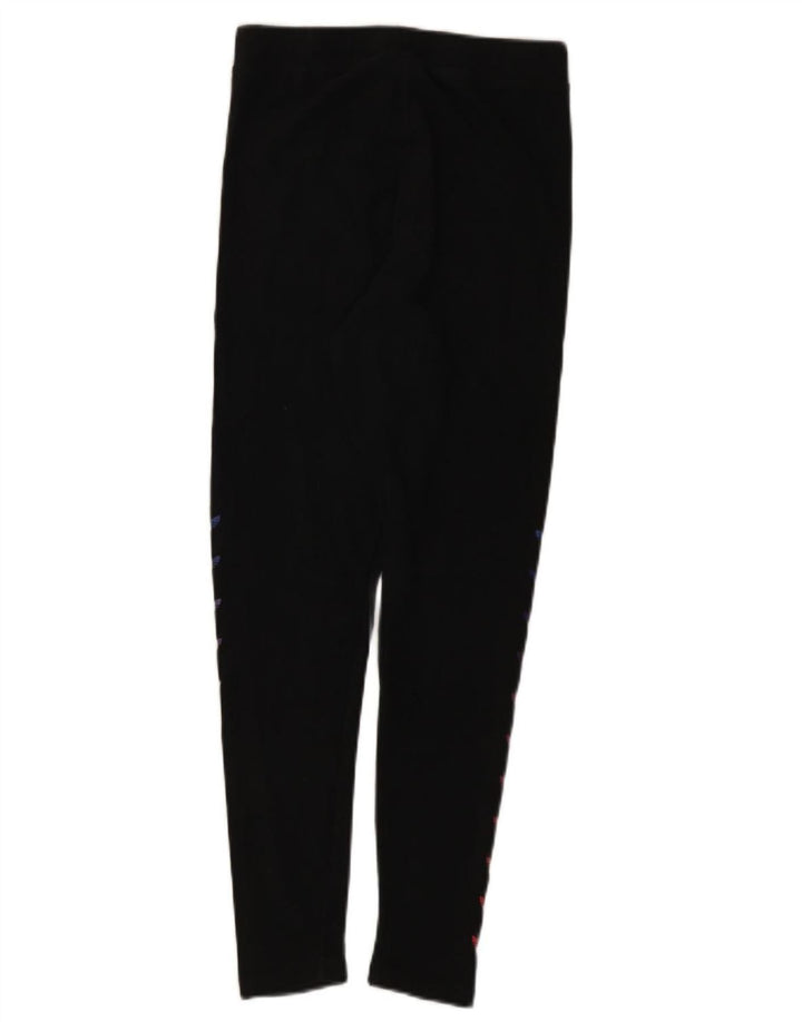 Leggings grafic Adidas pentru femei UK 12, bumbac mediu negru