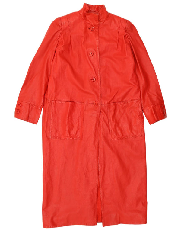 Palton de piele pentru femei VINTAGE UK 16 mare roșu