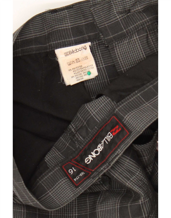 Pantaloni scurti chino pentru băieți Billabong 15-16 ani W32 poliester cu carouri gri