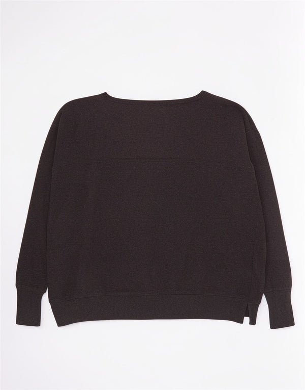 Sweaty Betty Pulover supradimensionat pentru femei cu gât de barcă UK 6 XS bumbac gri