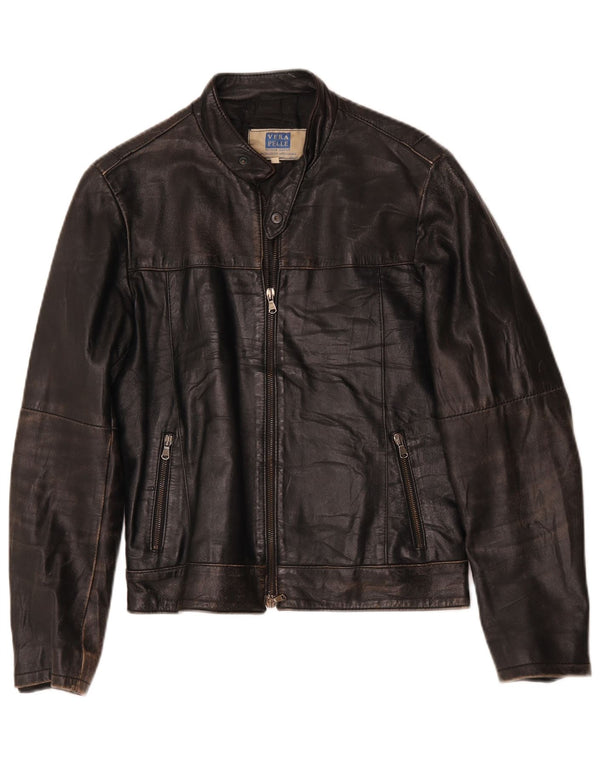 Lavorazione Artigianale Mens Leather Jacket UK 38 Medium Black