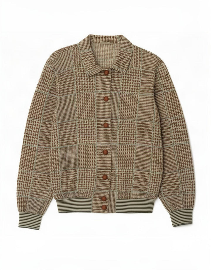 Top cardigan Liola pentru femei UK 14 Medium Brown Houndstooth