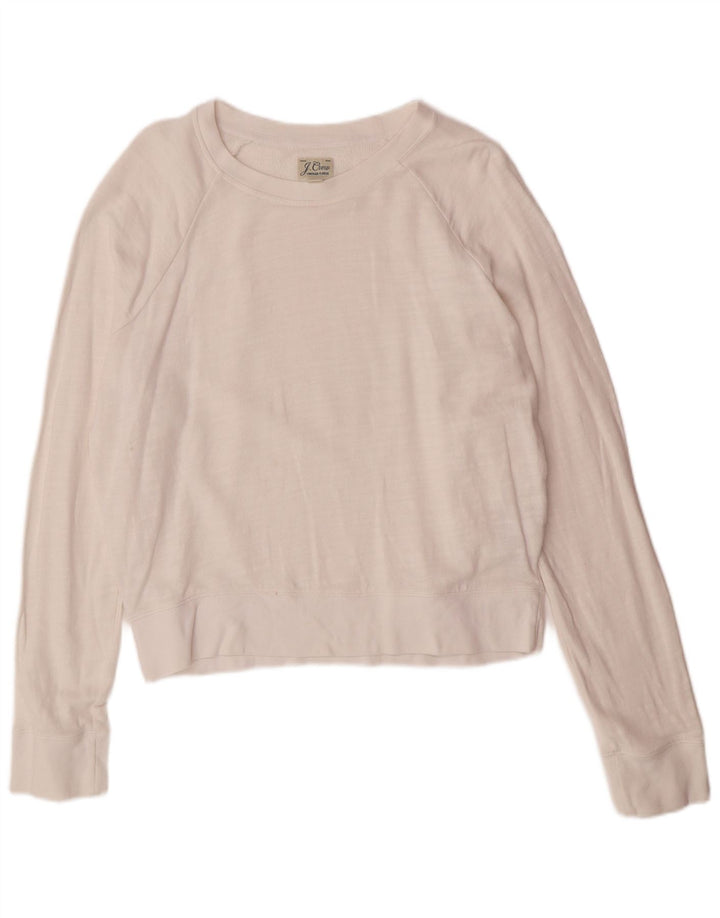 J. CREW Pulover supradimensionat pentru femei UK 10 Bumbac alb mic