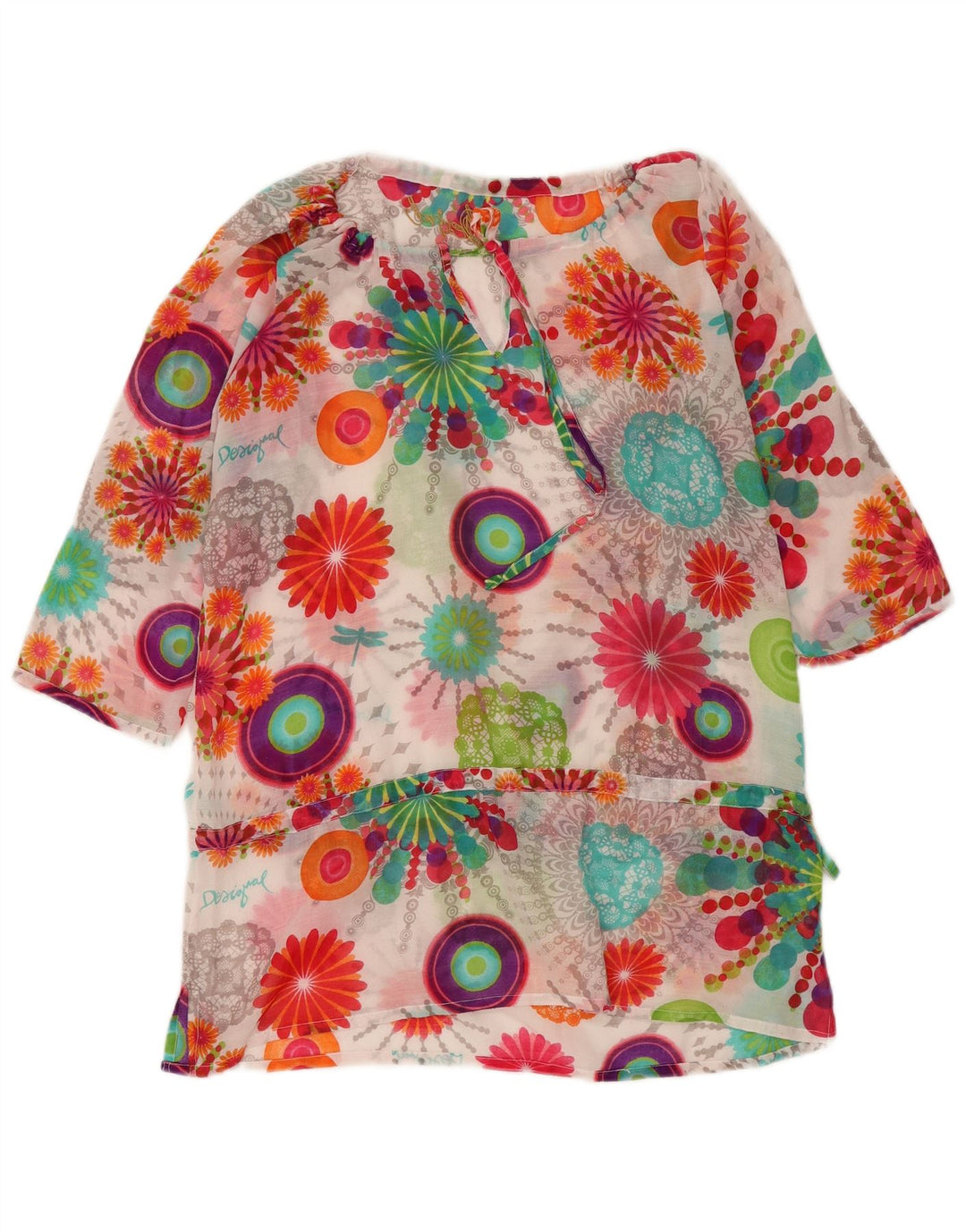 DESIGUAL Top cu tunică pentru femei UK 16 Large Multicolor Floral