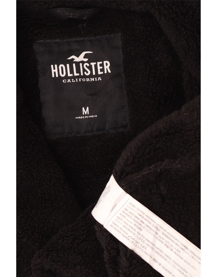 Palton Sherpa Hollister pentru femei UK 14 Poliester mediu negru