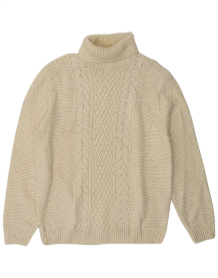 PIOMBO Pulover cu gât rulat pentru bărbați, 2XL, acrilic alb