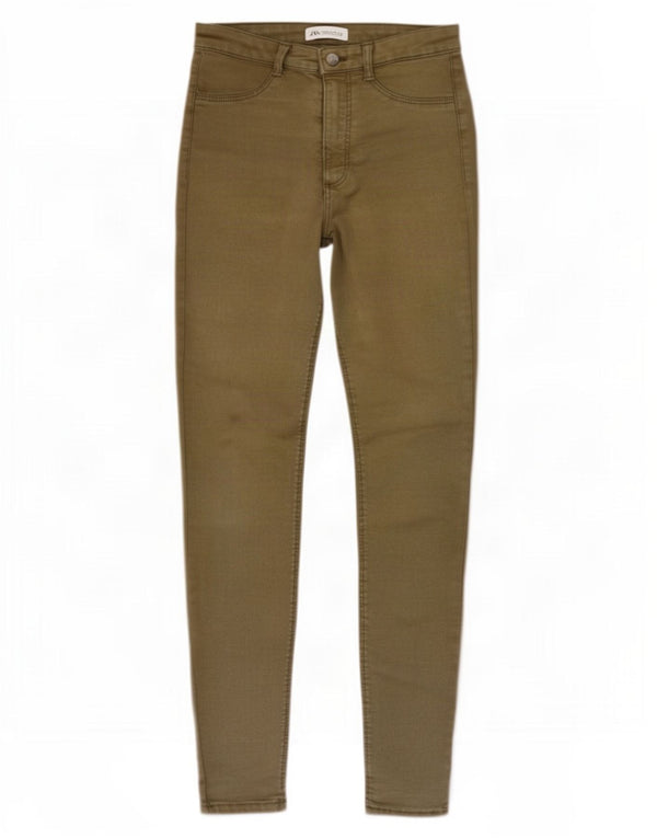 Blugi skinny pentru femei cu talie înaltă Zara EU 38 Mici L28 L27 Bumbac kaki