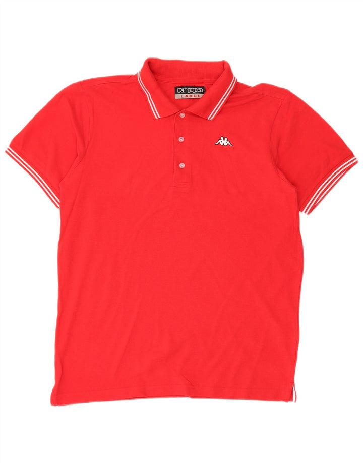 Cămașă polo pentru bărbați Kappa, bumbac roșu mare