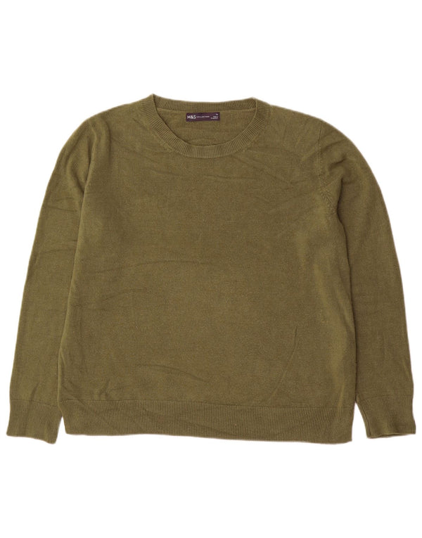 Pulover pentru femei Marks & Spencer, cu gât de barcă, UK 16, mare, verde, acrilic