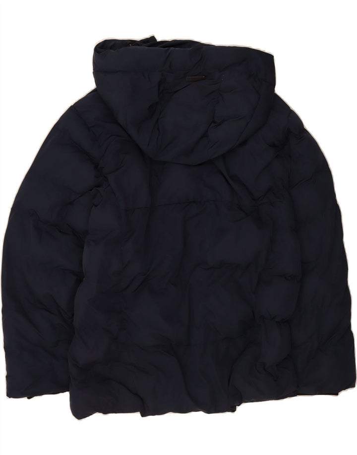 KHUJO Mens Hooded Padded Jacket UK 40 Large Navy Blue Polyester Vintage KHUJO and Second-Hand KHUJO from Messina Hembry 