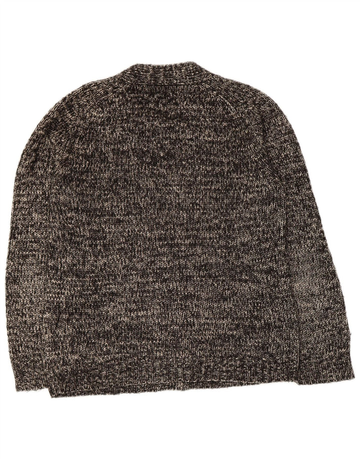 Pulover cardigan pentru femei Zara UK 14 mediu negru bumbac cu pete