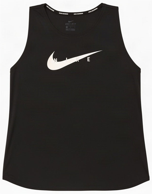 Nike Womens Running Graphic T-Shirt Top UK 12 Medium Black Polyester Sports