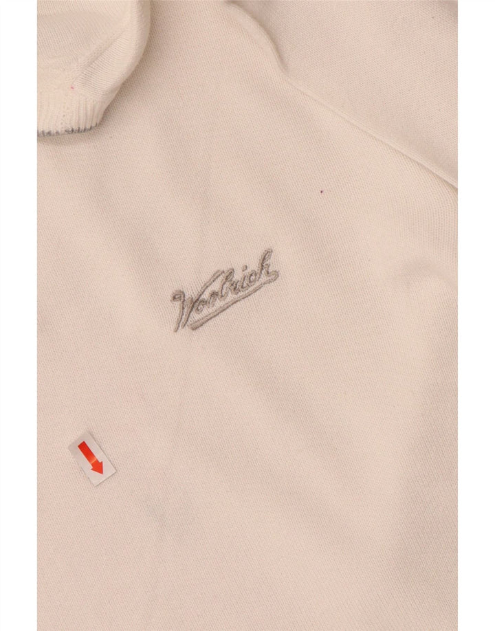 WOOLRICH Mens Crew Neck Jumper Sweater Small White Cotton