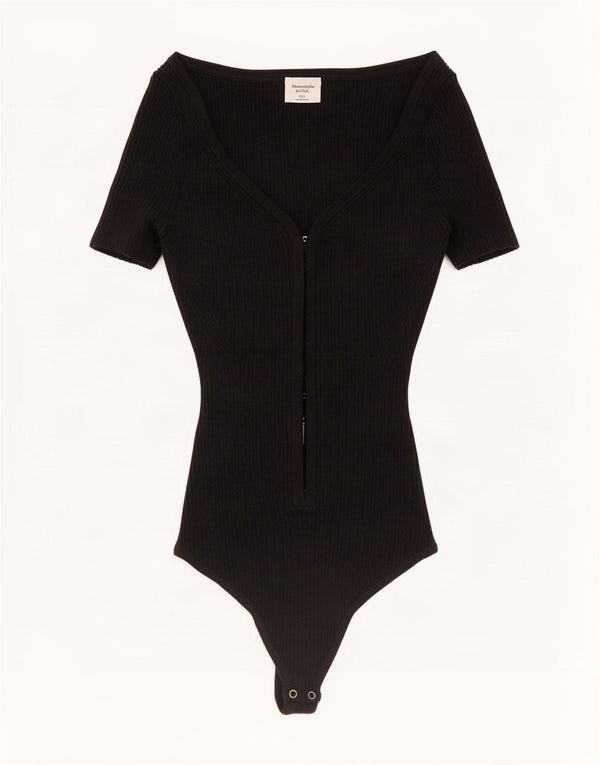 Body Abercrombie & Fitch pentru femei UK 2 2XS bumbac negru