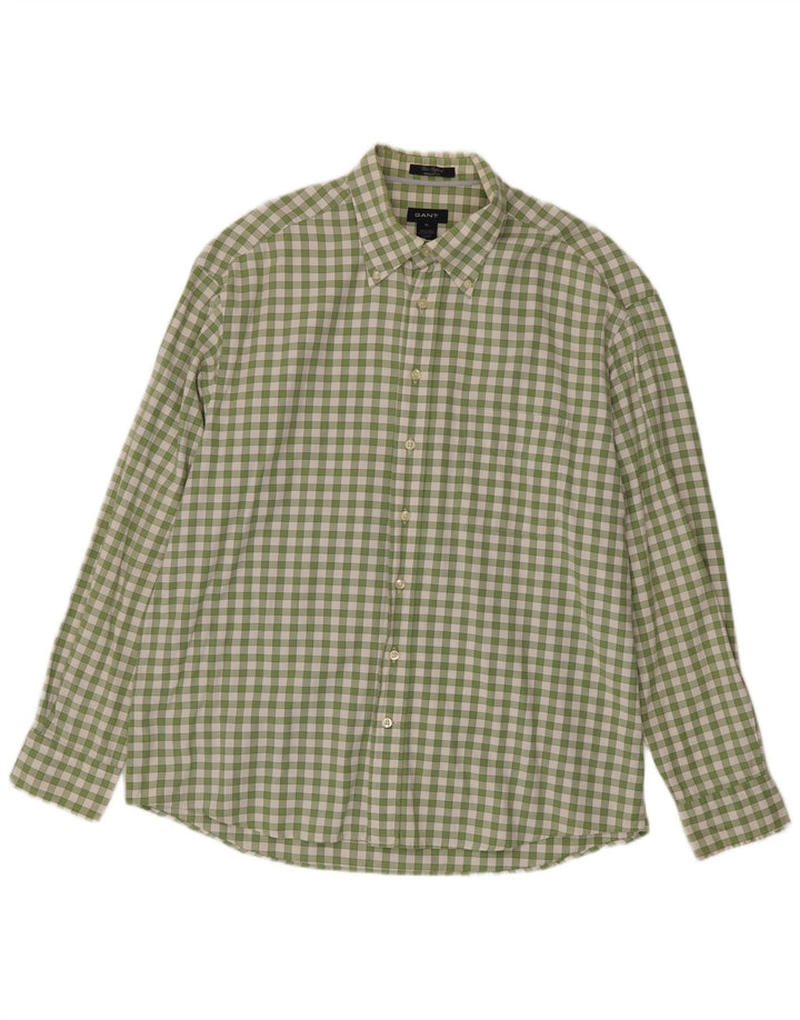 Cămașă Gant pentru bărbați cu tăiere obișnuită, XL, verde, bumbac