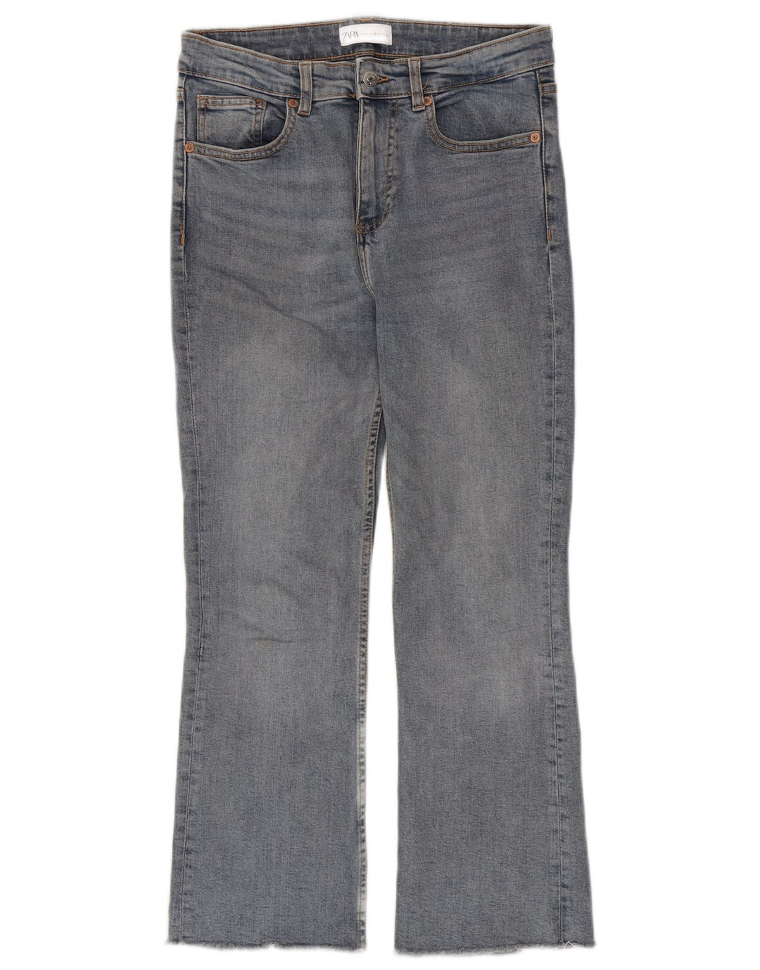 Blugi Zara Femei Crop Bootcut EU 38 Mici L28 L26 Bumbac albastru