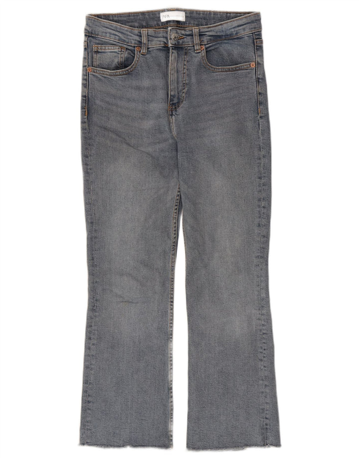 Blugi Zara Femei Crop Bootcut EU 38 Mici L28 L26 Bumbac albastru